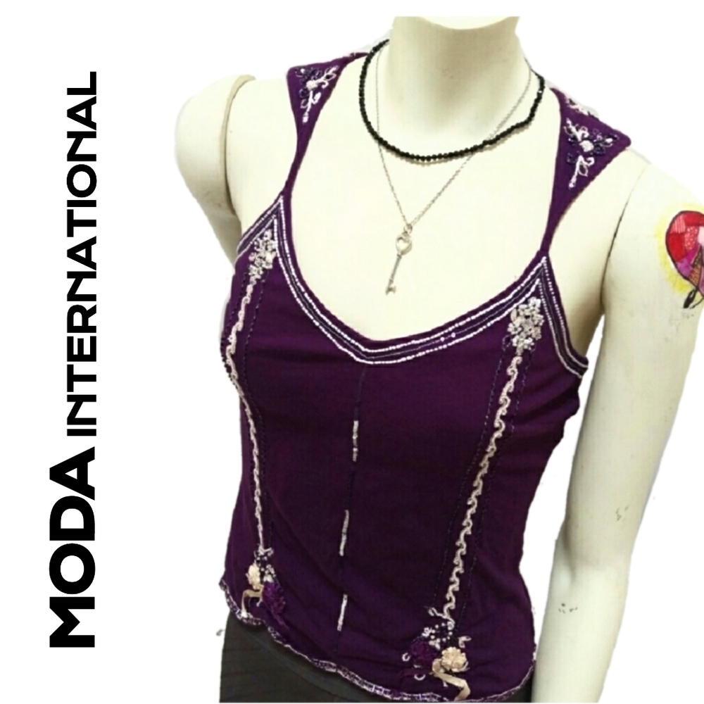 ✴Purple Beaded Tank Top✴by Moda International